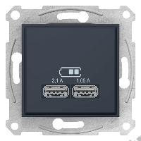 Мех-м розетки USB SEDNA графит SchE SDN2710270
