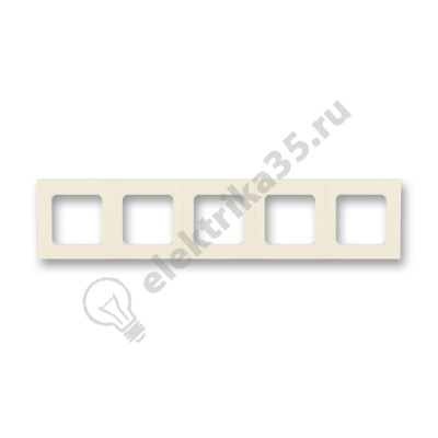Рамка Levit 5п сл. кость/бел. ABB 2CHH015050A6017