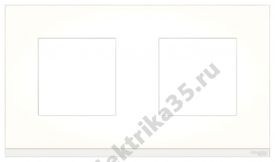 Рамка 2-м гориз. UNICA PURE мат. стекло/бел. SchE NU600489
