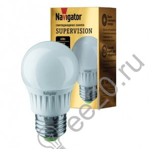 Лампа светодиодная LED 6вт 230в E27 4000K  шарообразная Navigator  (80543)