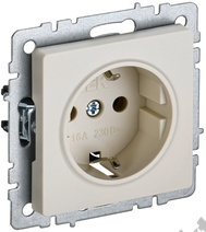 Мех-м розетки 1-м BRITE с з/к., беж. IEK BR-R11-16-K10 
