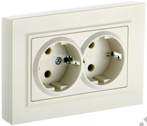 Розетка 2-м BRITE с з/к., беж. IEK BR-R21-16-K10-F 