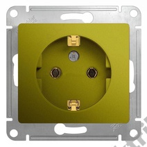 Мех-м розетки 1-м GLOSSA с з/к., фисташк.SchE GSL001043