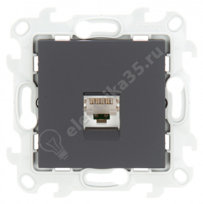 Механизм розетки RJ45 кат. 5e UTP Simon24 графит 2410598-038