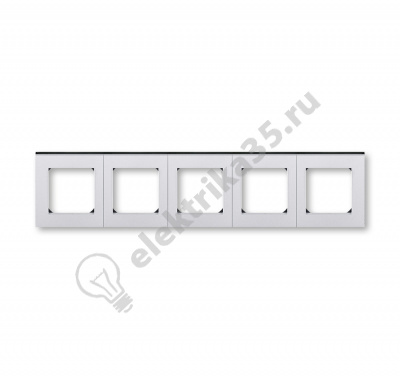 Рамка Levit 5п серебр./дым. черн. ABB 2CHH015050A6070