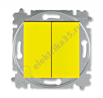Выключатель 2-кл. Levit желт./дым. черн. ABB 2CHH590545A6064