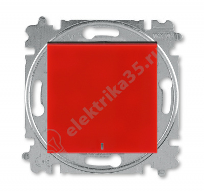 Выключатель 1-кл. Levit с подсветкой красн./дым. черн. ABB 2CHH590146A6065