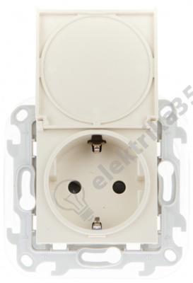Механизм розетки 2К+З Schuko IP44 Simon24 сл. кость 2450448-031