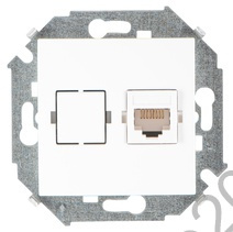 Механизм розетки комп СП RJ45 кат.5E  бел. Simon15 1591598-030