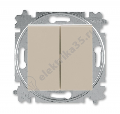 Выключатель 2-кл. Levit кофе макиато/бел. ABB 2CHH590545A6018