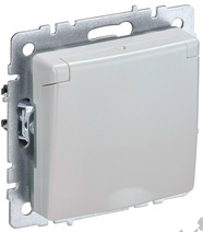 Мех-м розетки 1-м BRITE с з/к., защ. шт., защ. крышкой, IP20 жемчуг IEK BR-R16-16-K36