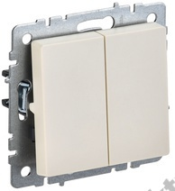 Мех-м выкл. 2-кл. BRITE проходной беж. IEK BR-V22-0-10-K10 