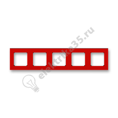 Рамка Levit 5п красн./дым. черн. ABB 2CHH015050A6065