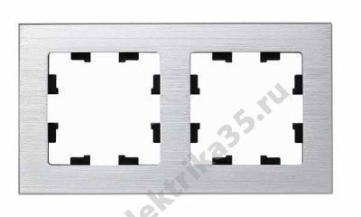 Рамка 2-м ATLASDESIGN NATURE металл серебро SchE ATN312102