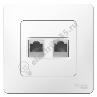 Розетка комп.+телеф. 2-м СП BLANCA RJ45+RJ11 бел. SchE BLNIS045111