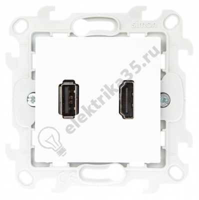 Механизм коннектора HDMI+USB 2.0 Simon24 бел. 2411095-030