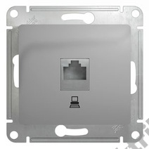 Мех-м розетки комп. GLOSSA RJ45 алюм. SchE GSL000381K