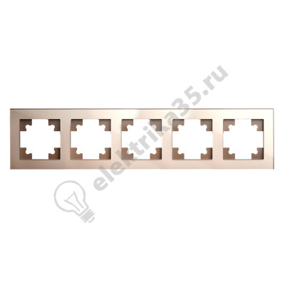 Рамка 5-м, серия Катрин, стекло шампань, Stekker (GFR00-7005-02)