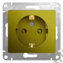 Мех-м розетки 1-м GLOSSA с з/к., защ. шт., фисташк. SchE GSL001045