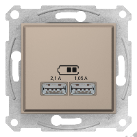 Мех-м розетки USB SEDNA титан SchE SDN2710268