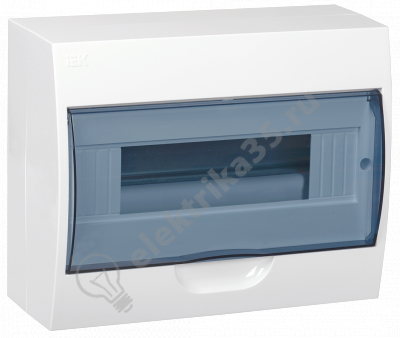 Щит распределительный навесной ЩРн-П-12 белый прозр. дверь IP41 200х255х95 IEK 