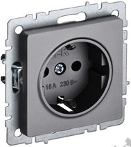 Мех-м розетки 1-м BRITE с з/к., защ. шт., сталь IEK BR-R14-16-K46 