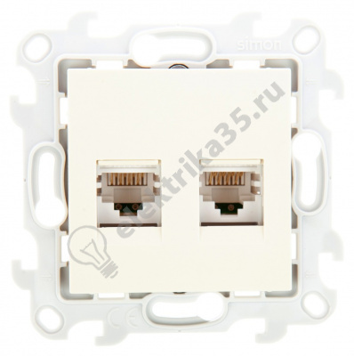 Механизм розетки 2хRJ45 кат. 5е UTP Simon24 сл. кость 2450593-031