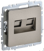 Мех-м розетки 2-м BRITE комп. RJ45 кат.5E шампань IEK BR-K20-1-K37