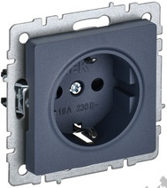 Мех-м розетки 1-м BRITE с з/к., защ. шт., маренго IEK BR-R14-16-K35	