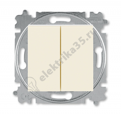 Переключатель 2-кл. Levit сл. кость/бел. ABB 2CHH595245A6017