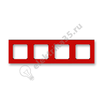 Рамка Levit 4п красн./дым. черн. ABB 2CHH015040A6065