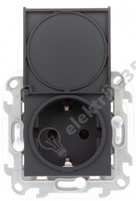 Механизм розетки 2К+З IP44 Push&Go Simon24 графит 2420448-038