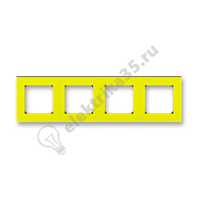 Рамка Levit 4п желт./дым. черн. ABB 2CHH015040A6064