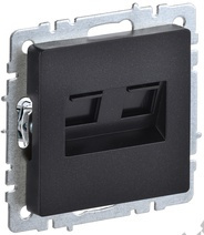 Мех-м розетки 2-м BRITE комп. RJ45 кат.5E черный IEK BR-K20-1-K02