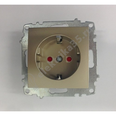 Механизм розетки Cosmo с з/к. с защ. шт.,  титаниум ABB 619-011400-243