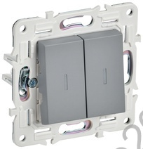 Мех-м выключателя 2-кл. с подс. SKANDY серый IEK SK-V20-1-10-K03
