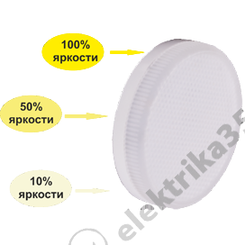 Лампа св/д 3 ступени димм. (шаг 100%/50%/10%)  8W GX53 белый Ecola (T5CV80ELC) 