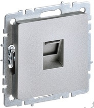 Мех-м розетки 1-м BRITE комп. RJ45 кат.5E алюм. IEK BR-K10-1-K47	