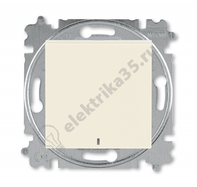 Выключатель 1-кл. Levit с подсветкой сл. кость/бел. ABB 2CHH590146A6017