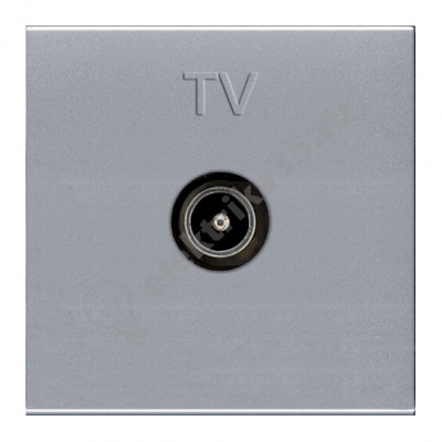 Механизм розетки TV 2мод. Zenit простой серебр. ABB 2CLA225070N1301