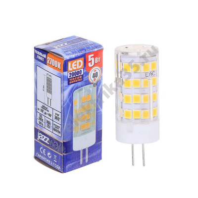 Лампа светодиодная LED 5Вт 230в G4 тёплый JazzWay (5000940)