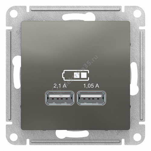 Мех-м розетки USB ATLAS сталь SchE ATN000933