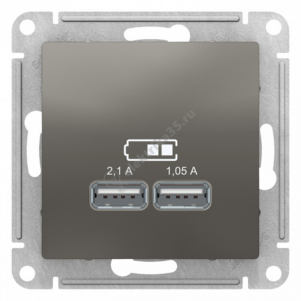 Мех-м розетки USB ATLAS сталь SchE ATN000933