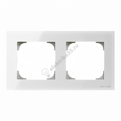 Рамка 2-м Sky стекло бел. ABB 2CLA857200A3001