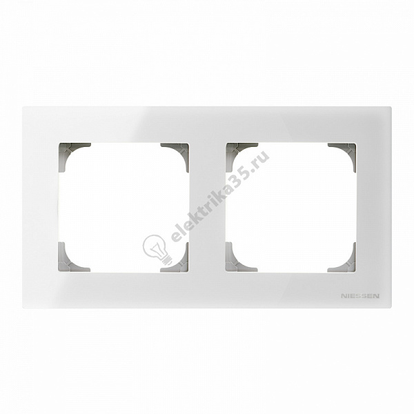 Рамка 2-м Sky стекло бел. ABB 2CLA857200A3001