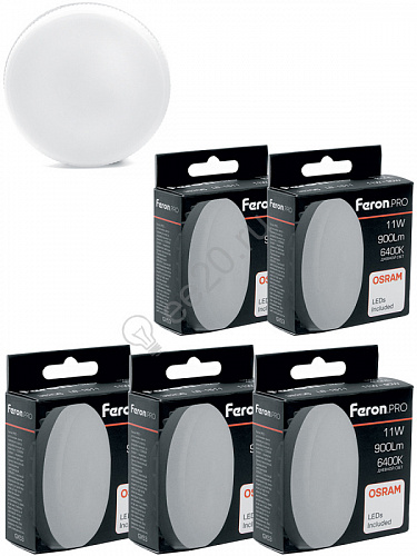 Лампа светодиодная 11вт 230в GX53 6400К Feron.PRO (38207)