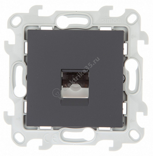Механизм розетки телефонной RJ11 Simon24 графит 2410480-038