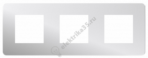 Рамка 3-м UNICA STUDIO хром/бел. SchE NU280655