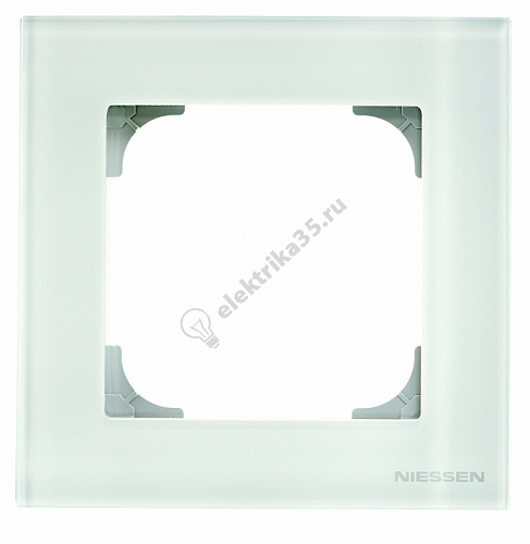 Рамка 1-м Sky стекло бел. ABB 2CLA857100A3001