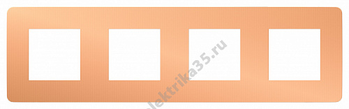 Рамка 4-м UNICA STUDIO медь/бел. SchE NU280857
